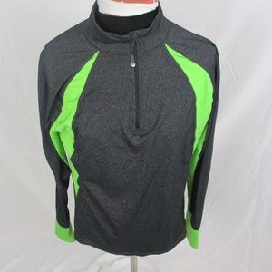 kyodan women's athletic gray and green zipper v-ne